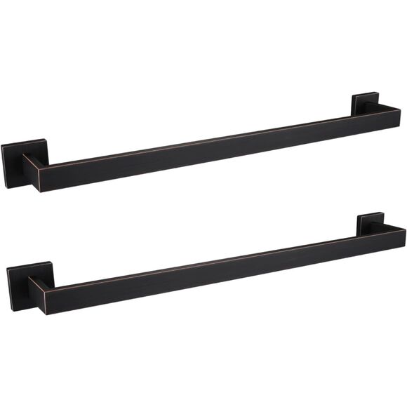 Towel Bar for Bathroom, 24" Hand Towel Holder Rod with Metal, Black Towel Racks - Picture 1 of 11